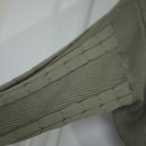 COPY - Pink rose willow green cable knit wrap sweater size M - Picture 5 of 8